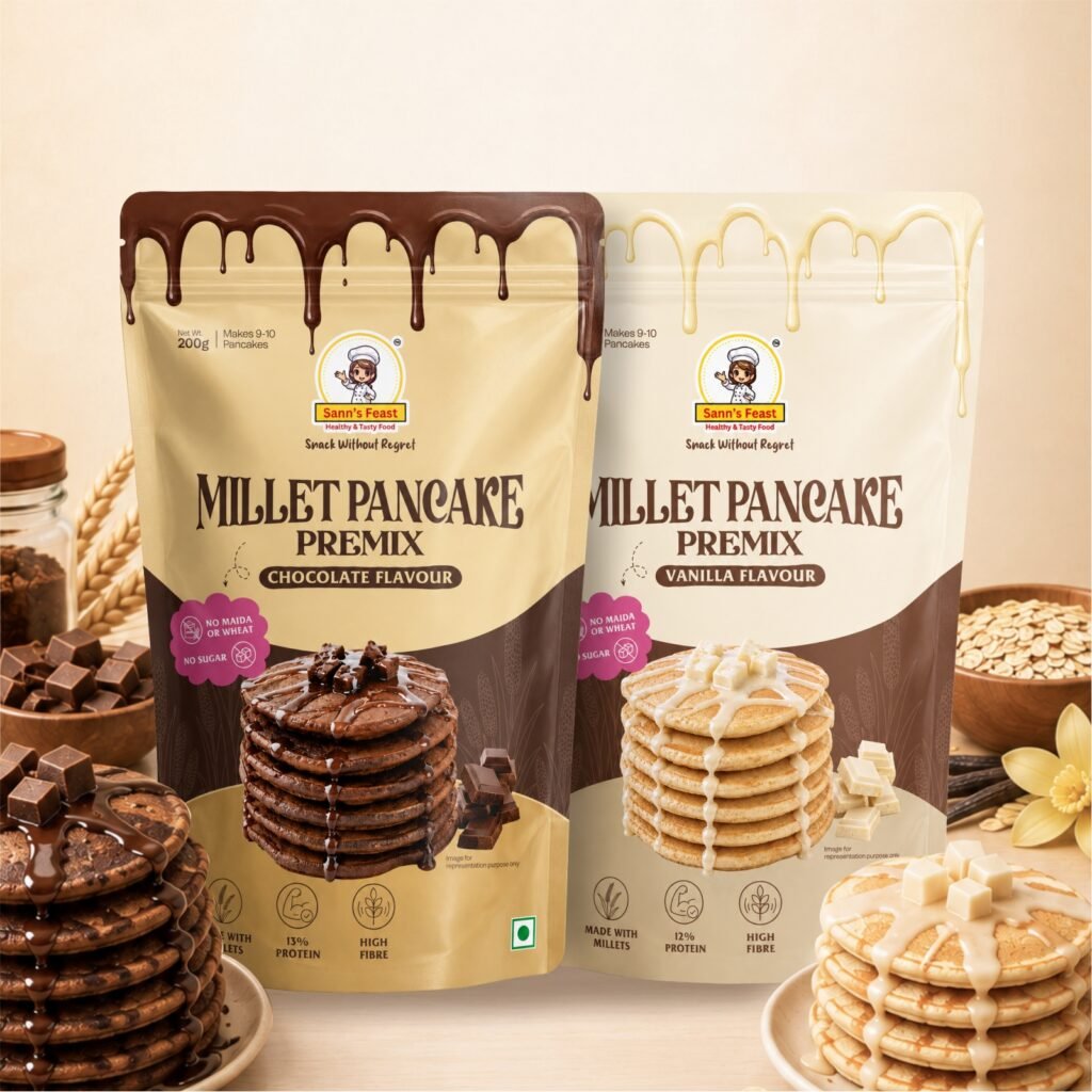 Millet Pancake Premix Combo (Chocolate & Vanilla)