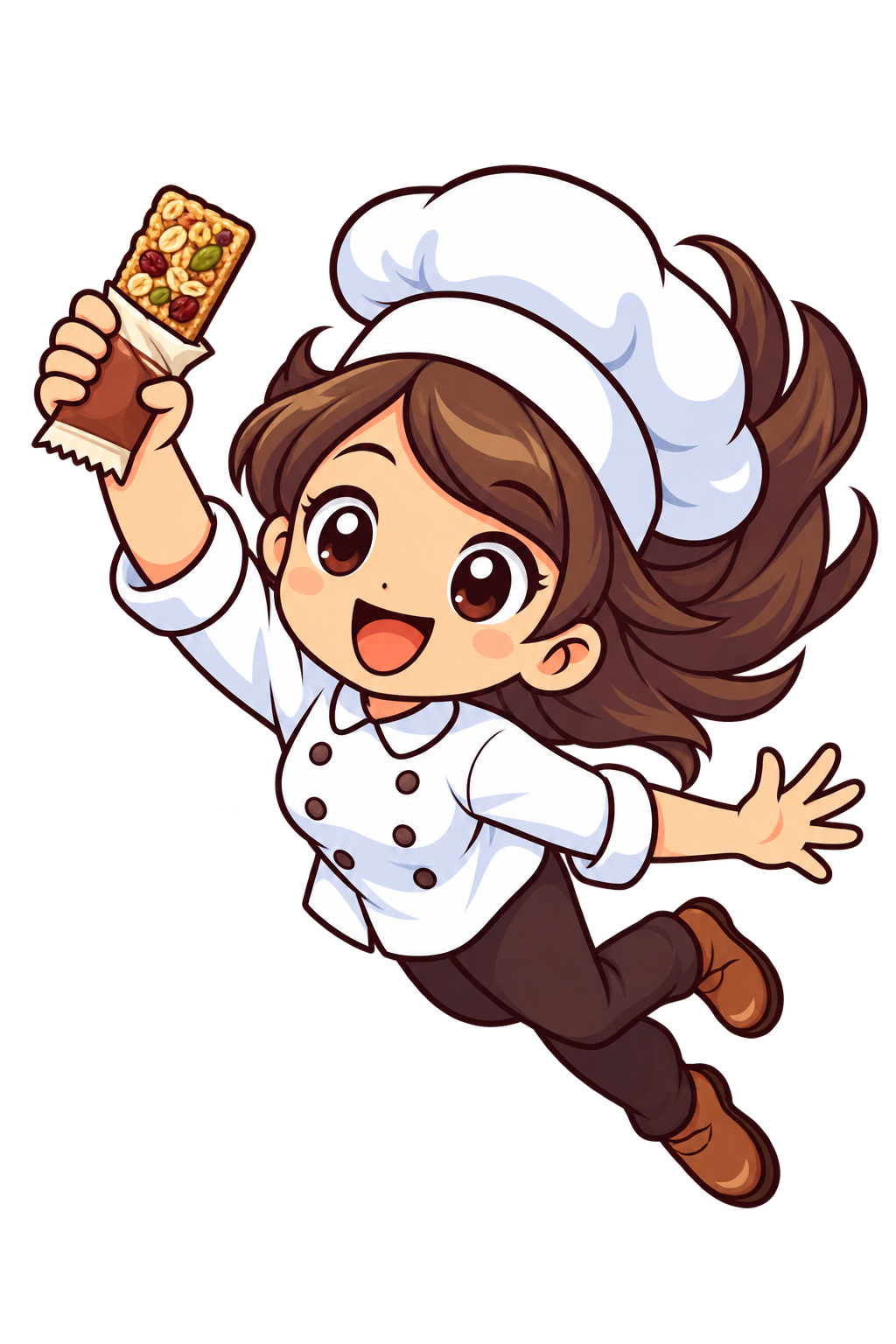 Sann's Feast mascot enjoying a healthy snack